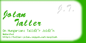 jolan taller business card